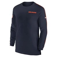 Men's Nike Navy Chicago Bears Sideline Coach UV Performance Long Sleeve T-Shirt
