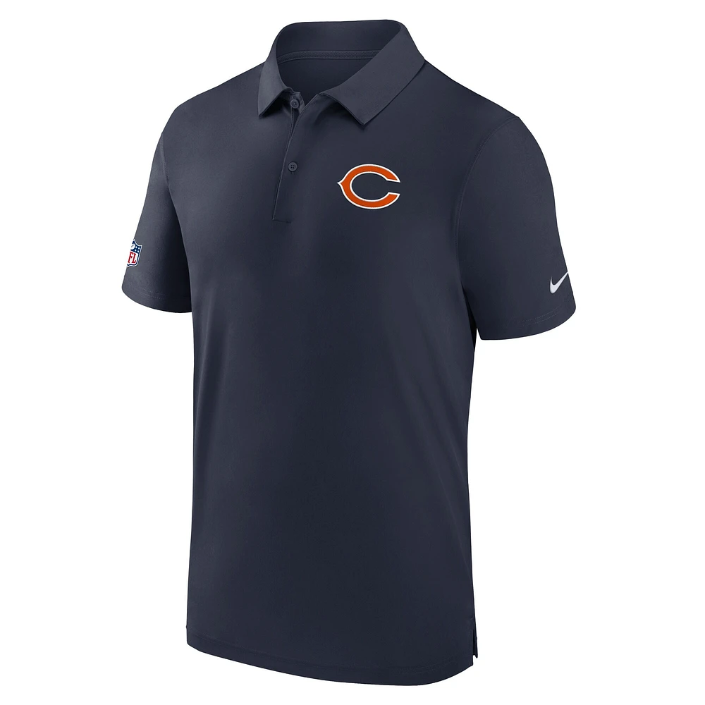 Polo de performance Nike pour hommes, Chicago Bears Sideline Coaches, bleu marine