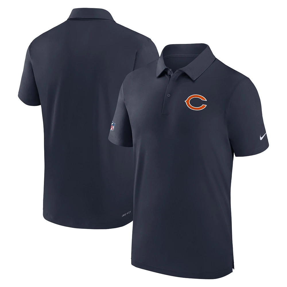 Polo de performance Nike pour hommes, Chicago Bears Sideline Coaches, bleu marine