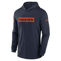 Men's Nike Navy Chicago Bears Sideline Hoodie Performance Long Sleeve T-Shirt