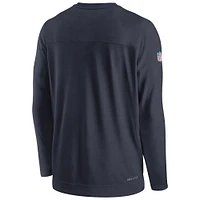 Men's Nike Navy Chicago Bears Sideline Lockup Performance Pullover Sweatshirt