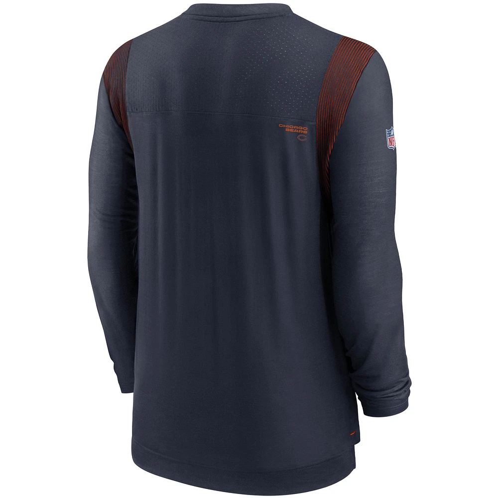 Men's Nike Navy Chicago Bears Sideline Player UV Performance Long Sleeve T-Shirt