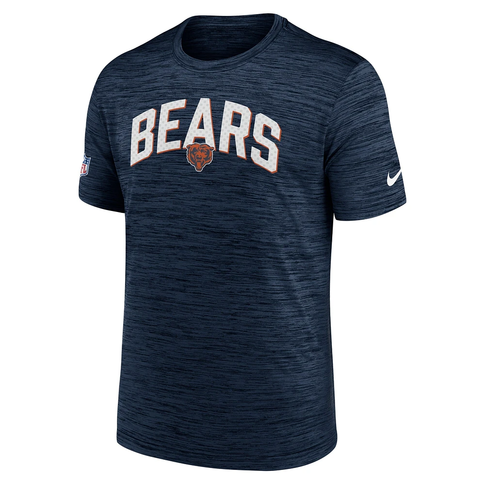 Men's Nike Navy Chicago Bears Sideline Velocity Athletic Stack Performance T-Shirt