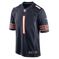 Men's Nike Number 1 Groom Navy Chicago Bears Game Jersey