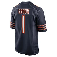 Men's Nike Number 1 Groom Navy Chicago Bears Game Jersey
