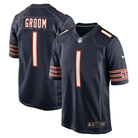 Men's Nike Number 1 Groom Navy Chicago Bears Game Jersey