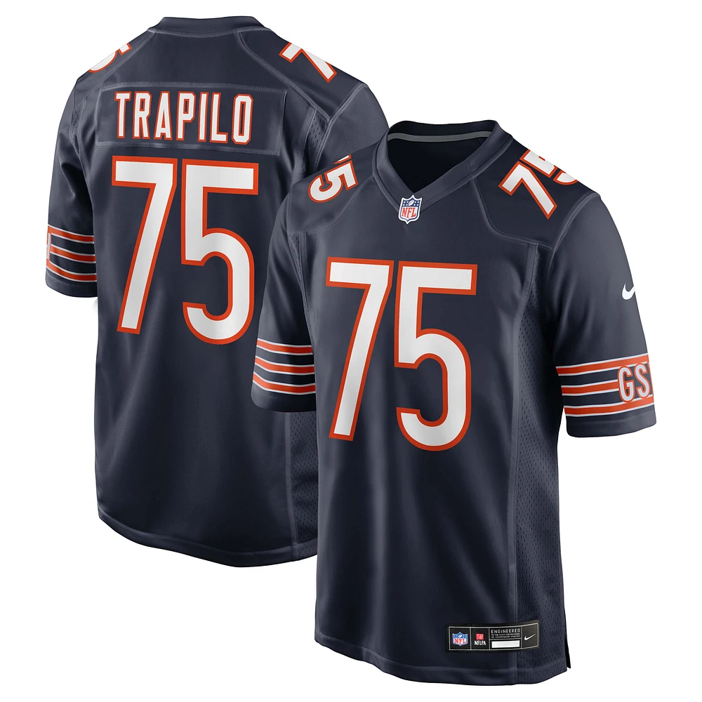 Men's Nike Ozzy Trapilo  Navy Chicago Bears Team Game Jersey