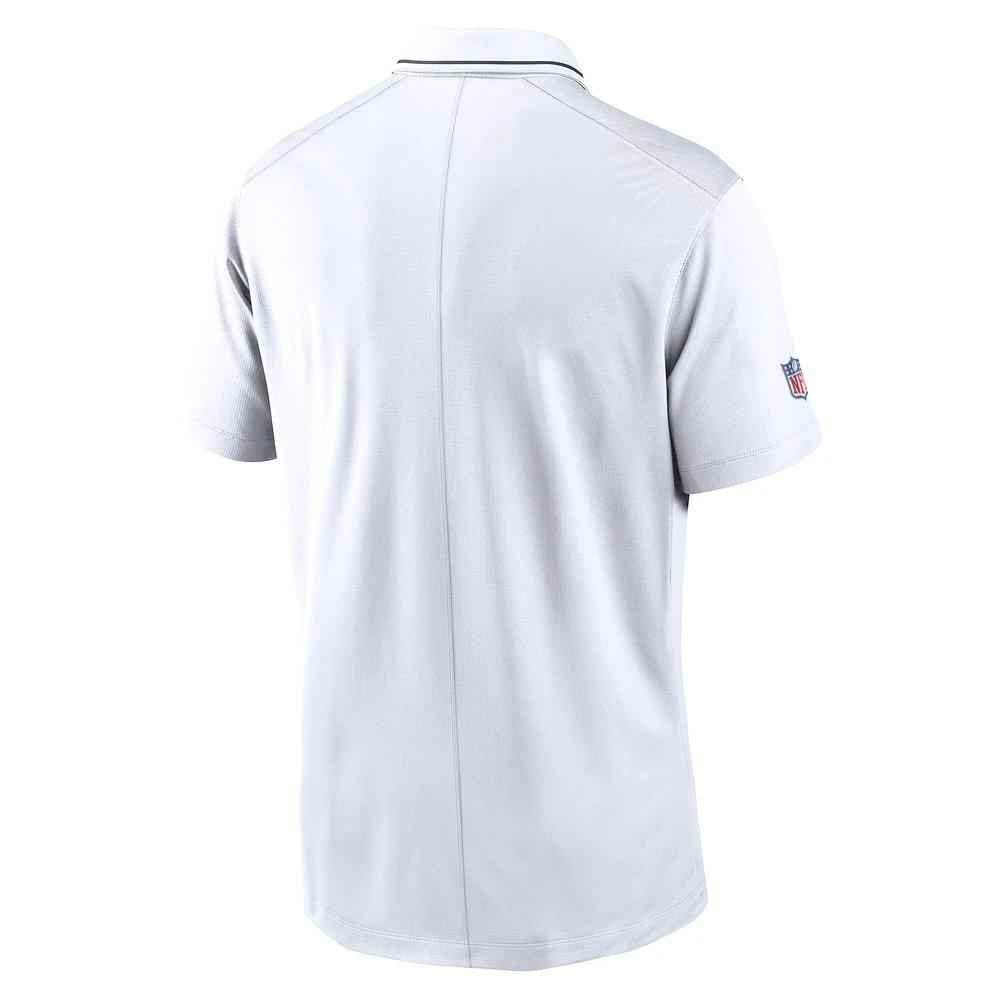 Polo Nike blanc Chicago Bears Sideline Victory Performance pour homme