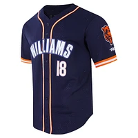 Men's Pro Standard Caleb Williams Navy Chicago Bears Mesh Button-Up Baseball Jersey
