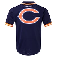 Men's Pro Standard Caleb Williams Navy Chicago Bears Mesh Button-Up Baseball Jersey