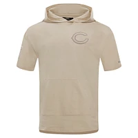 Men's Pro Standard Tan Chicago Bears Neutrals Capsule Short Sleeve Pullover Hoodie