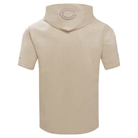 Men's Pro Standard Tan Chicago Bears Neutrals Capsule Short Sleeve Pullover Hoodie