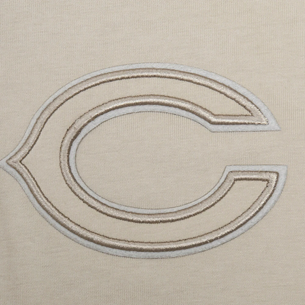 Men's Pro Standard Tan Chicago Bears Neutrals Capsule Short Sleeve Pullover Hoodie