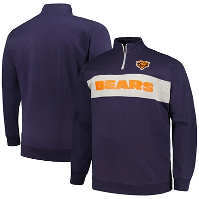 Veste en polaire à quart de zip pour hommes Profile Navy Chicago Bears Big & Tall