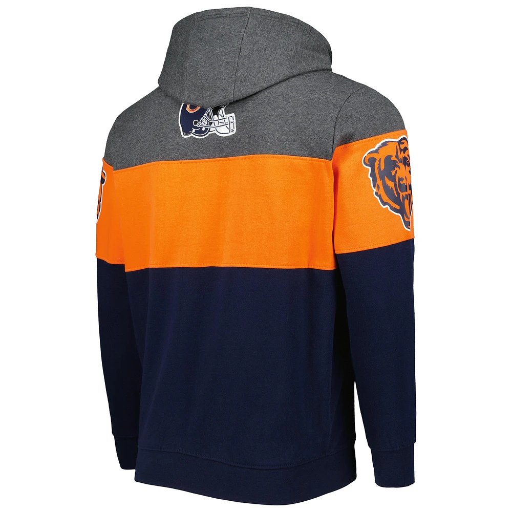Sweat à capuche pour hommes Starter Navy/Heather Charcoal Chicago Bears Extreme