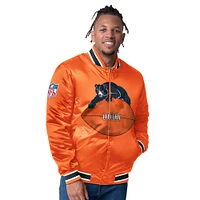 Men's Starter  Navy/Orange Chicago Bears Closer Reversible Satin Full-Snap Jacket