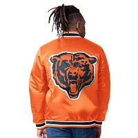 Men's Starter  Navy/Orange Chicago Bears Closer Reversible Satin Full-Snap Jacket