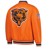 Men's Starter Navy/Orange Chicago Bears Satin Varsity Full-Snap Reversible Jacket