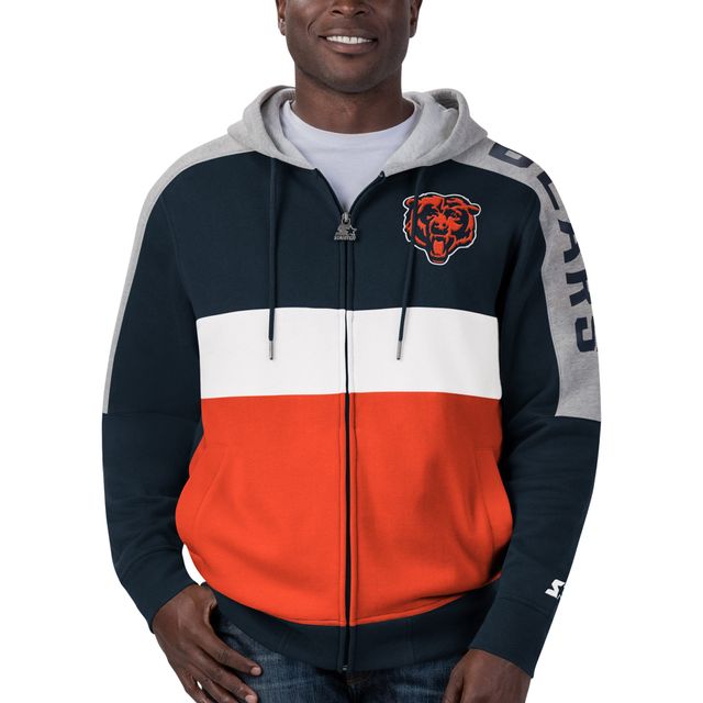Hommes Starter Navy Chicago Bears Playoff - Veste à capuche entièrement zippée