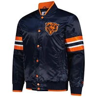 Men's Starter Navy Chicago Bears Scout I Full-Snap Varsity Jacket