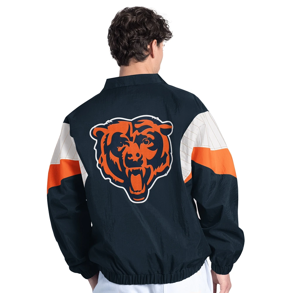 Veste zippée complète Chicago Bears Yard Line pour homme, bleu marine