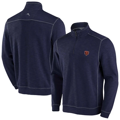 Sweat-shirt à demi-zip Tommy Bahama bleu marine Chicago Bears pour homme, grandes tailles, Tobago Bay
