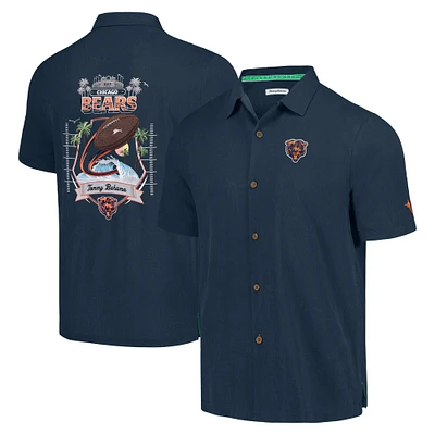 Chemise boutonnée Tommy Bahama pour hommes, bleu marine, Chicago Bears, Tidal Kickoff Camp