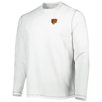 T-shirt à manches longues Tommy Bahama Chicago Bears pour homme avec lacets Billboard blanc