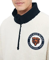 Sweat-shirt crème à quart de zip Tommy Hilfiger Chicago Bears Jordan Sherpa pour hommes