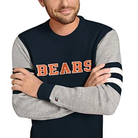 Men's Tommy Hilfiger Navy/Heather Gray Chicago Bears Acrylic Crewneck Pullover Sweatshirt