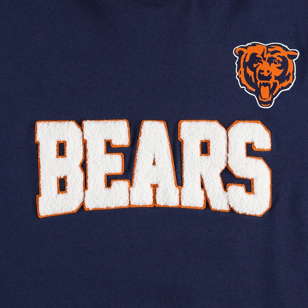 Men's Tommy Hilfiger Navy/White Chicago Bears Alex Long Sleeve Hoodie T-Shirt