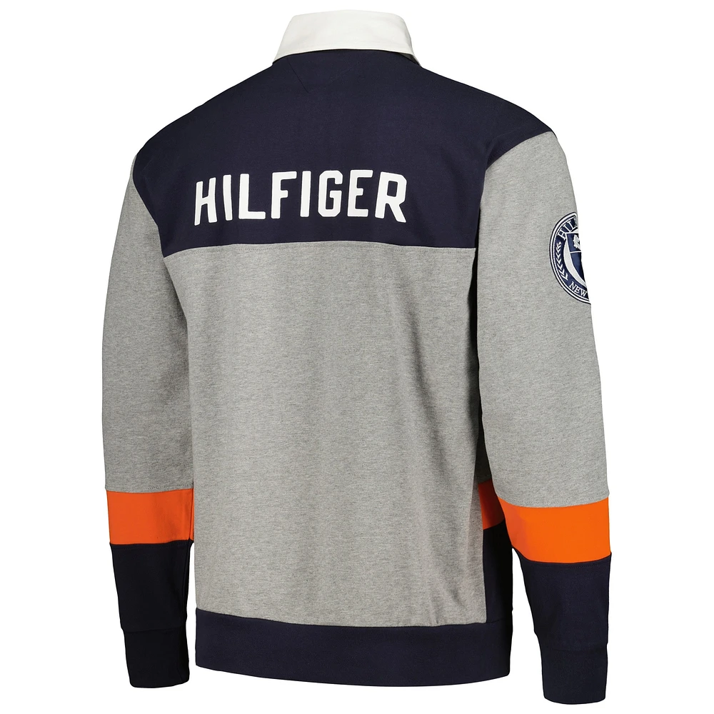 Polo surdimensionné à manches longues de rugby Tommy Hilfiger pour hommes Chicago Bears Connor bleu marine