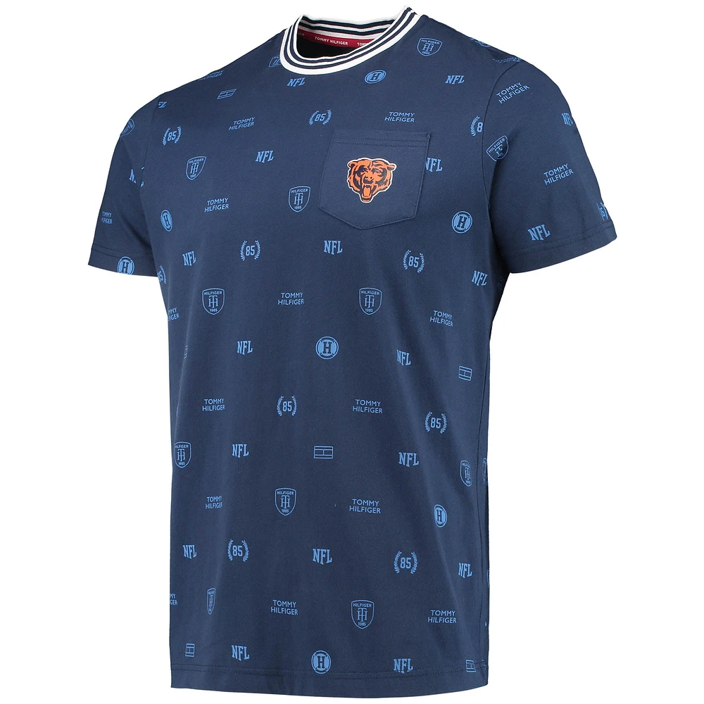 Men's Tommy Hilfiger Navy Chicago Bears Essential Pocket T-Shirt