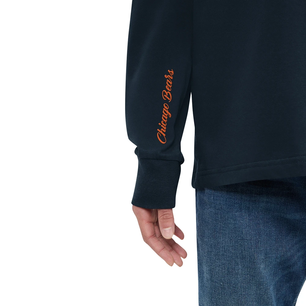 Men's Tommy Hilfiger Navy Chicago Bears Morgan Long Sleeve Hoodie T-Shirt