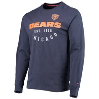 T-shirt à manches longues Tommy Hilfiger pour homme bleu marine Chicago Bears Peter