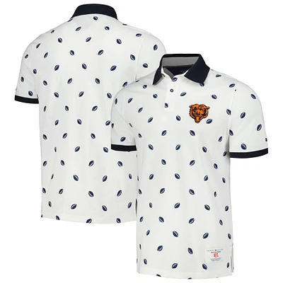 Polo Tommy Hilfiger blanc Chicago Bears Bryce piqué pour hommes