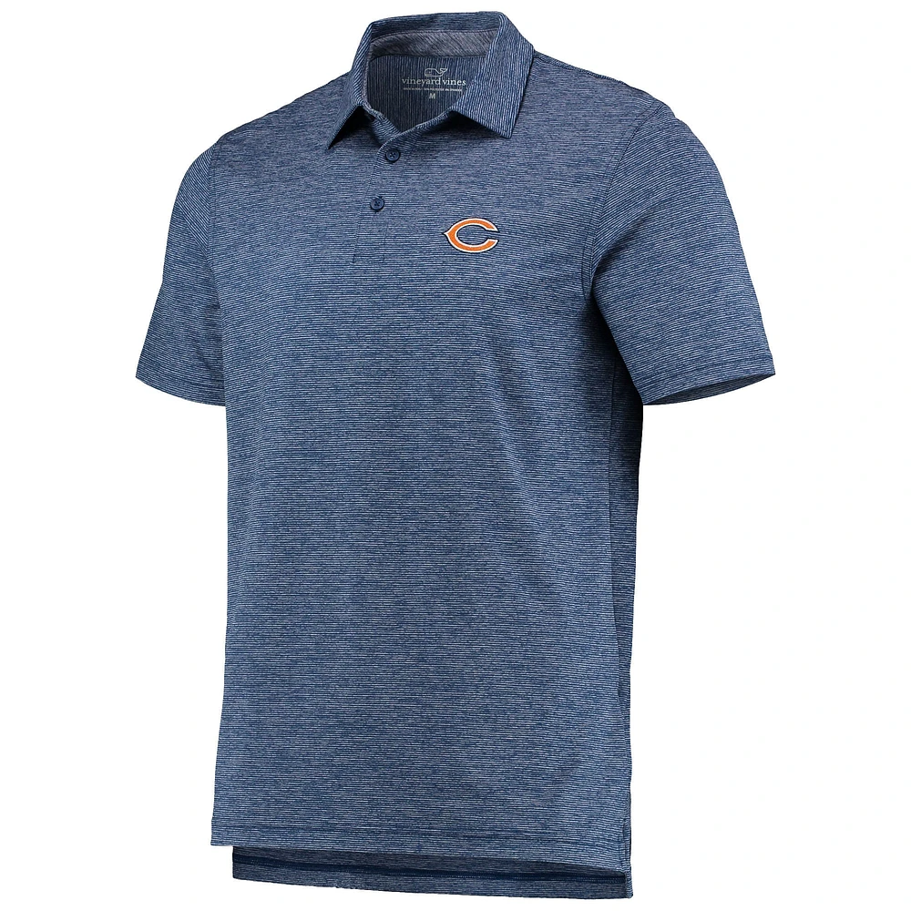 Men's Vineyard Vines Navy Chicago Bears Destin Stripe Sankaty Polo
