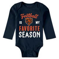 Newborn & Infant WEAR by Erin Andrews Chicago Bears Three-Piece Turn Me Around Bodysuits Pant Set
