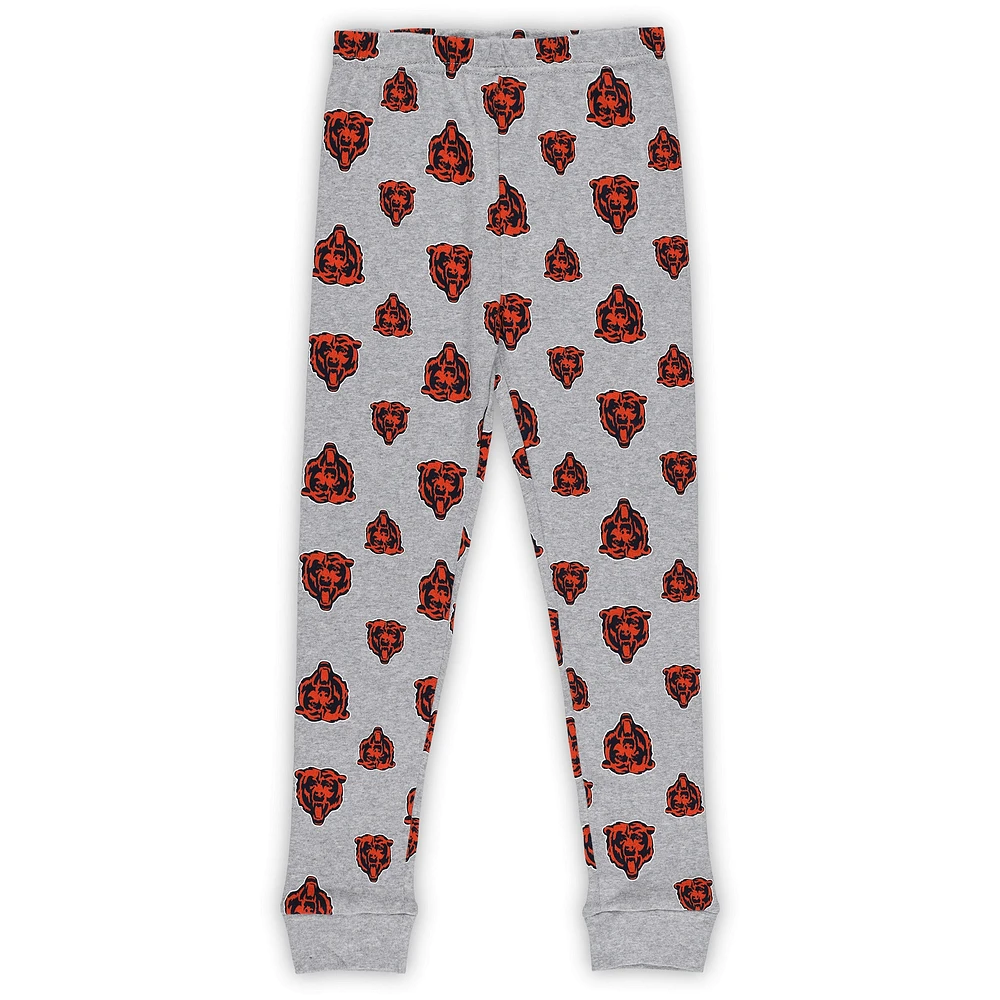 Preschool Heather Gray Chicago Bears Long Sleeve T-Shirt and Pants Sleep Set