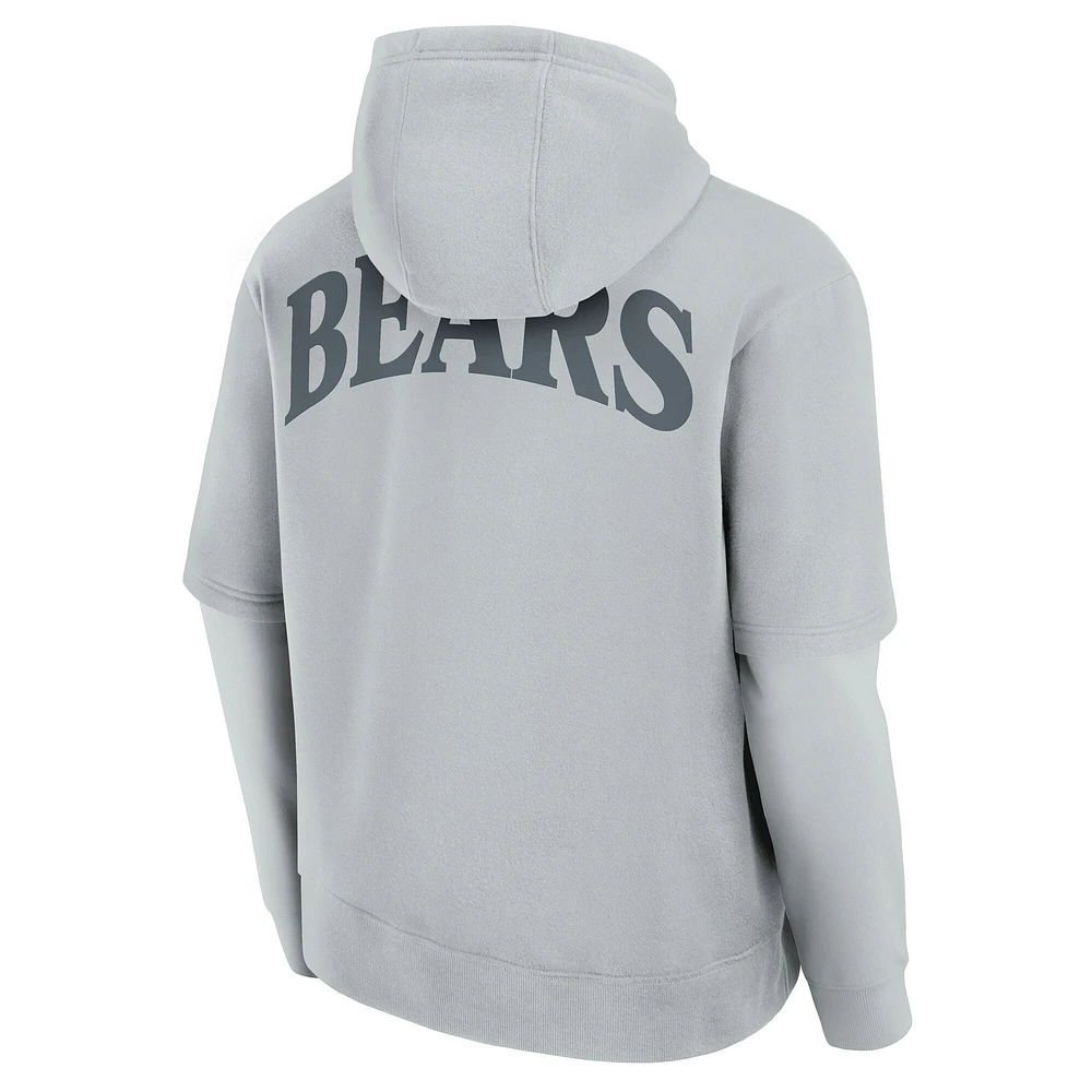 Unisex Fanatics  Gray Chicago Bears Sleek Elements Pullover Hoodie