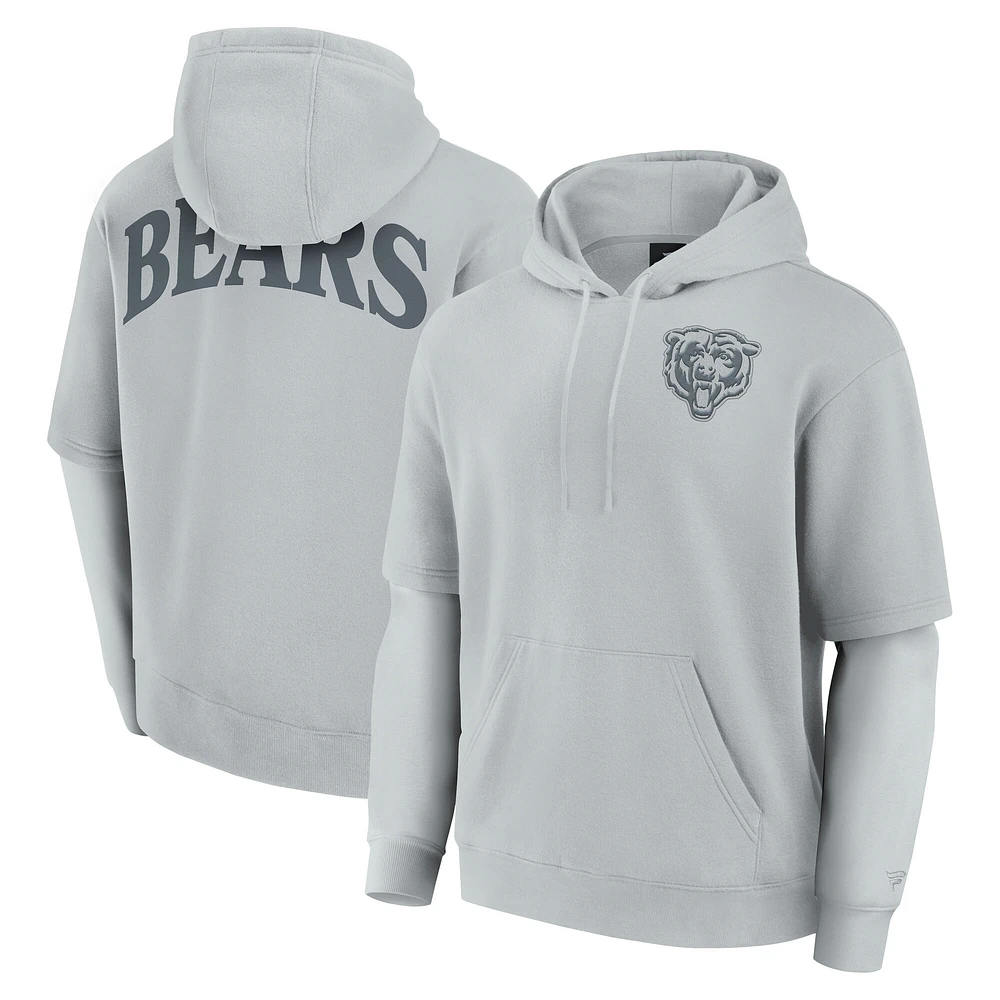 Unisex Fanatics Gray Chicago Bears Sleek Elements Pullover Hoodie