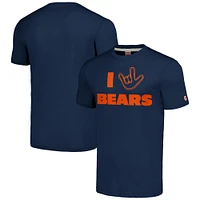 Unisex Homage Navy Chicago Bears The NFL ASL Collection by Love Sign Tri-Blend T-Shirt