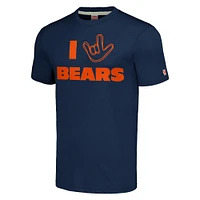 Unisex Homage Navy Chicago Bears The NFL ASL Collection by Love Sign Tri-Blend T-Shirt