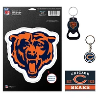 Lot de 4 porte-clés et aimants WinCraft Chicago Bears