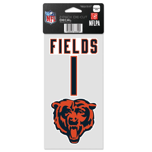 WinCraft Justin Fields Chicago Bears Perfect Cut Lot de 2 joueurs – Lot de décalcomanies