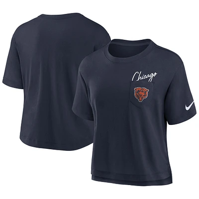 T-shirt Nike bleu marine Chicago Bears Performance Pocket pour femme
