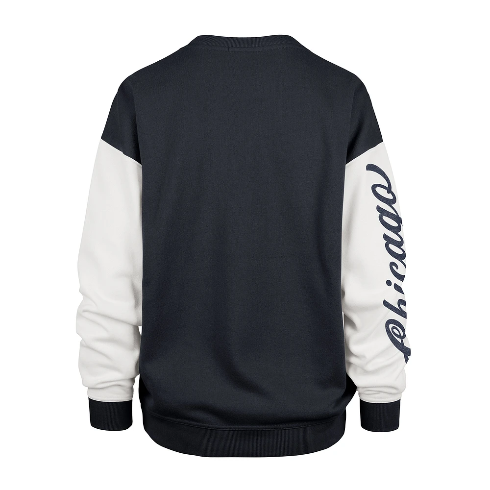 Women's '47  Navy Chicago Bears Double Header Rise Andie Pullover Sweatshirt
