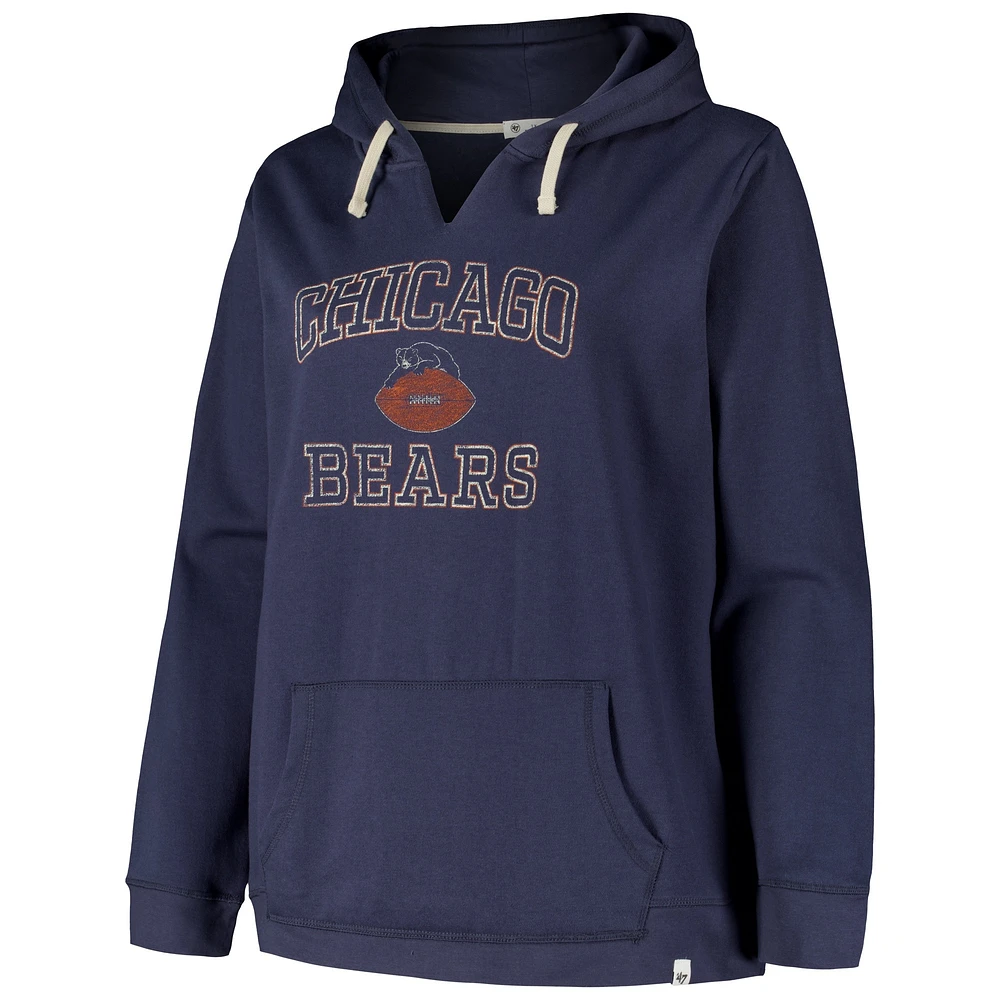 Women's '47  Navy Chicago Bears Plus Clarity Kennedy Pullover Hoodie