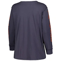 T-shirt à manches longues pour femmes '47 Navy Chicago Bears Honey Cat SOA, grande taille