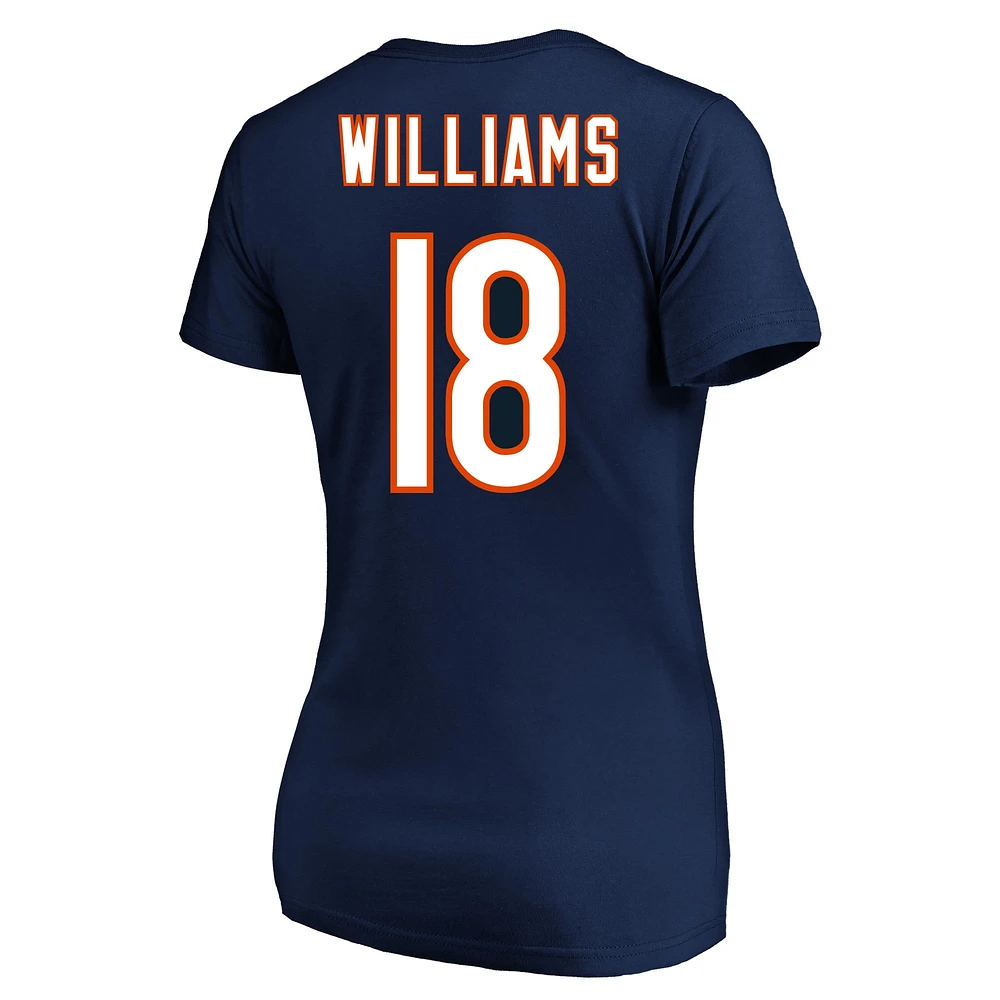 Women's Caleb Williams Navy Chicago Bears Plus Fair Catch Name & Number Scoop Neck T-Shirt